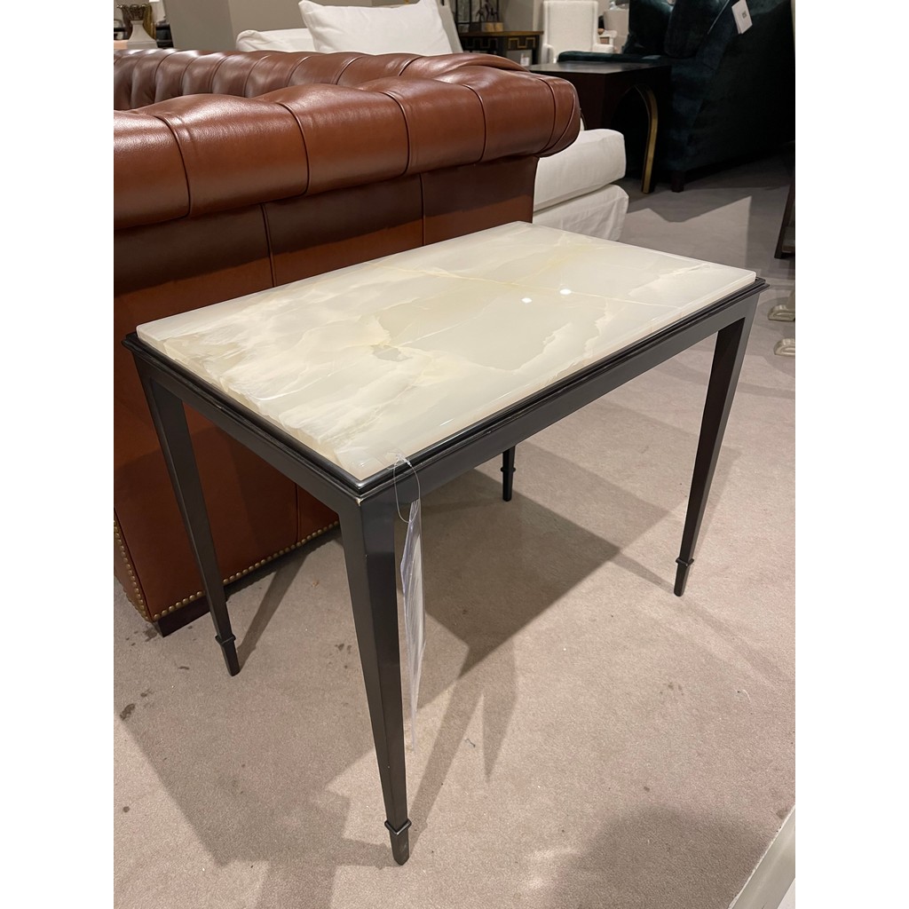 Fyn Table Metal Base with White Onyx Top HC2686-10-80 Hickory Chair